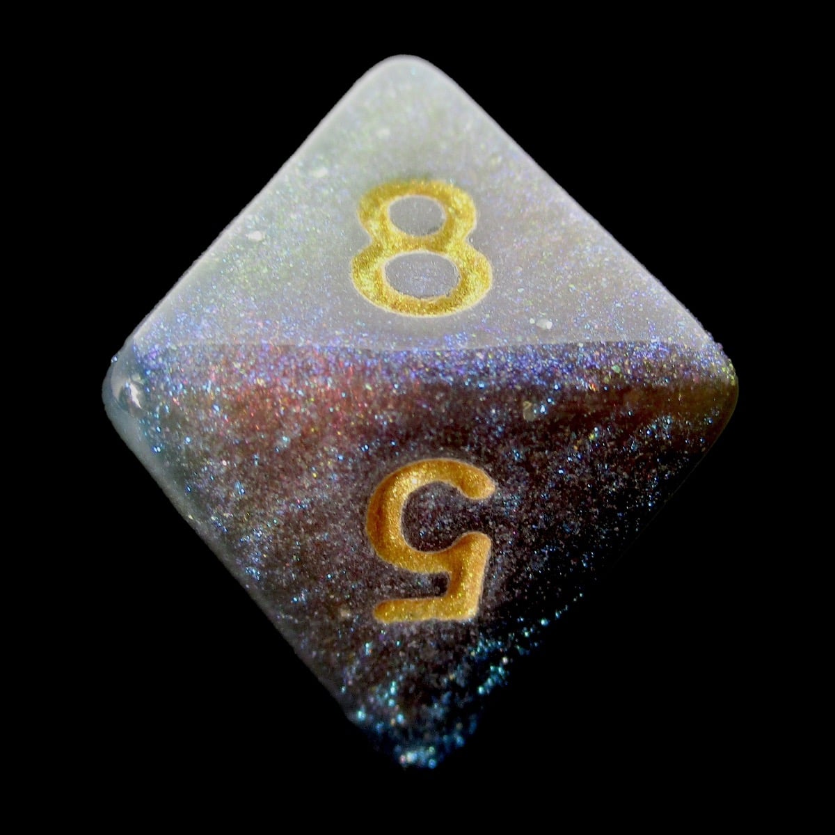 HALF PRICE CLEARANCE TDSO Phoenix Multi Glitter Green Purple & Teal D8 Dice
