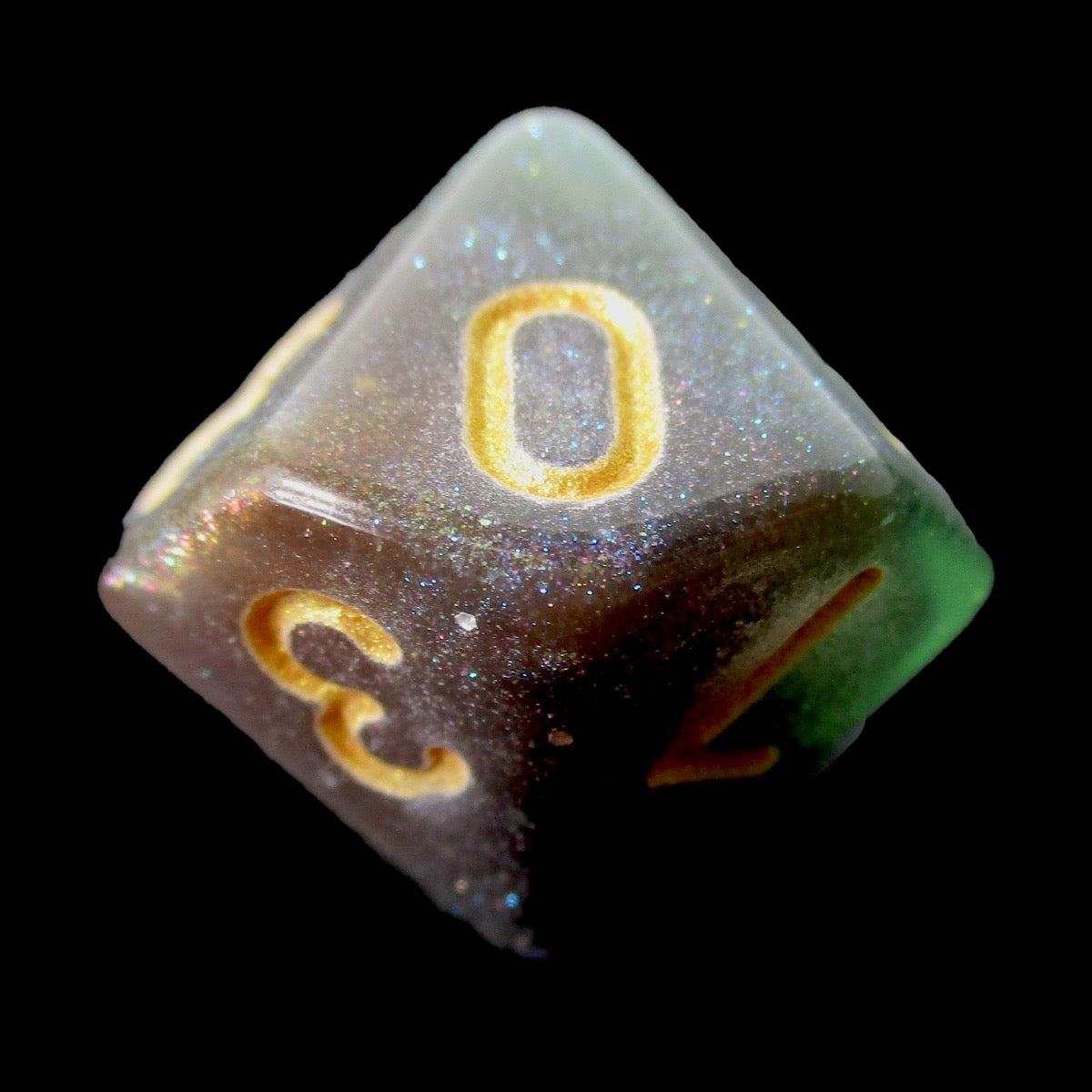 HALF PRICE CLEARANCE TDSO Phoenix Multi Glitter Green Purple & Teal D10 Dice