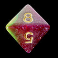 HALF PRICE CLEARANCE TDSO Phoenix Multi Glitter Gold Green & Purple D8 Dice