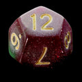 HALF PRICE CLEARANCE TDSO Phoenix Multi Glitter Gold Green & Purple D12 Dice