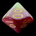 HALF PRICE CLEARANCE TDSO Phoenix Multi Glitter Gold Green & Purple Percentile Dice