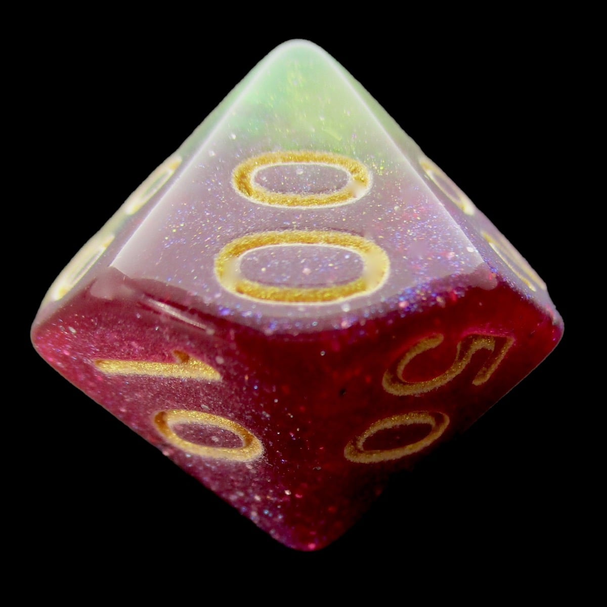 HALF PRICE CLEARANCE TDSO Phoenix Multi Glitter Gold Green & Purple Percentile Dice