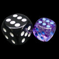 Chessex Nebula Nocturnal & Blue Luminary Glow In Dark 12mm D6 Spot Dice
