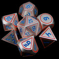 TDSO Metal Digital Steel Red & Blue 7 Dice Polyset