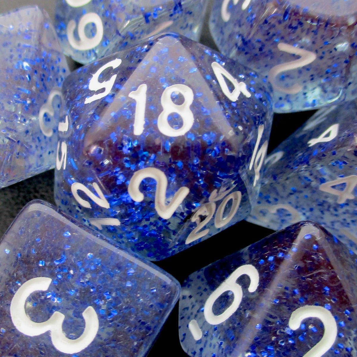 TDSO Glitter Dark Blue 7 Dice Polyset