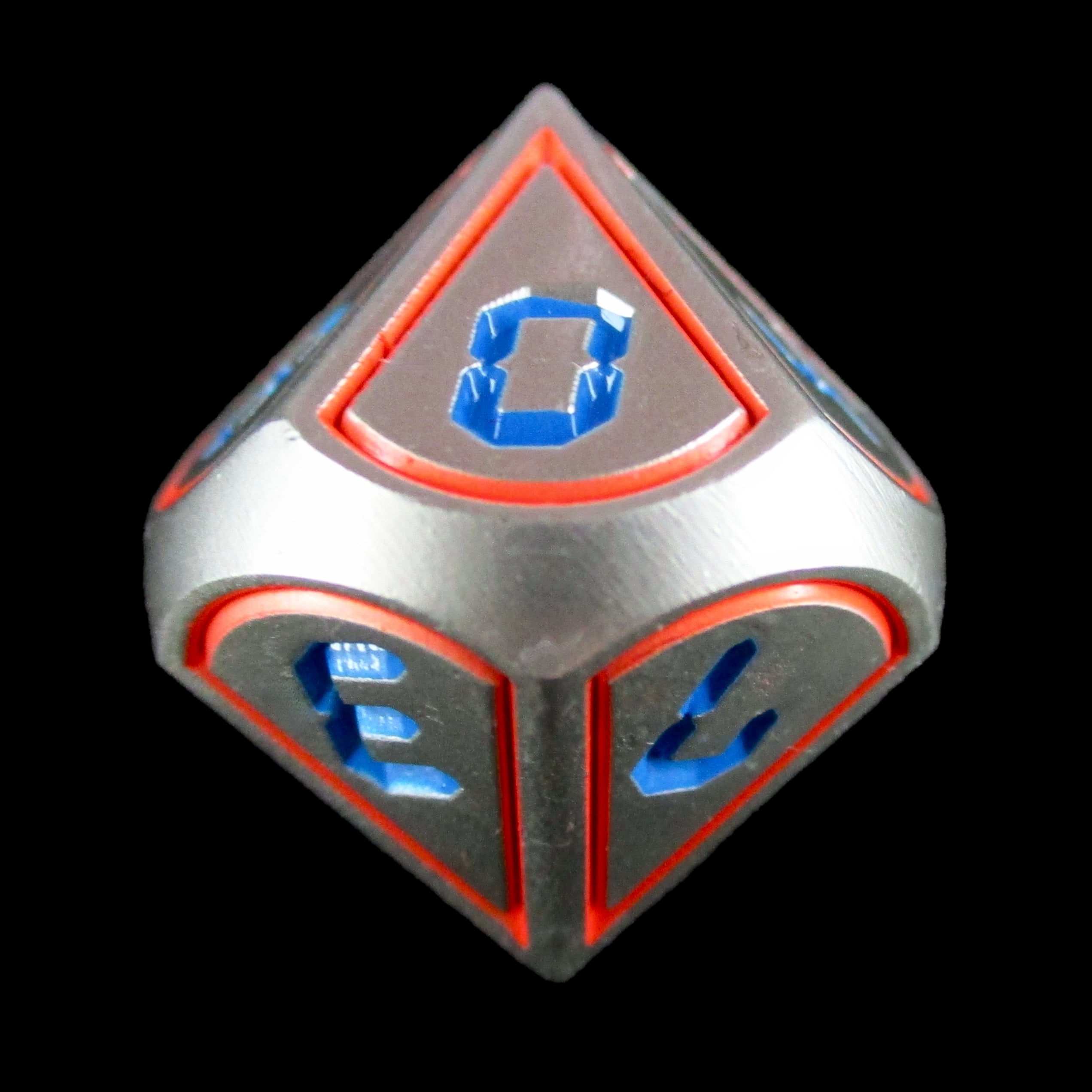 TDSO Metal Digital Steel Red &amp; Blue D10 Dice
