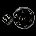 Impact Opaque Black & White JUMBO 44mm D36 & 2D6 Dice MultiDice