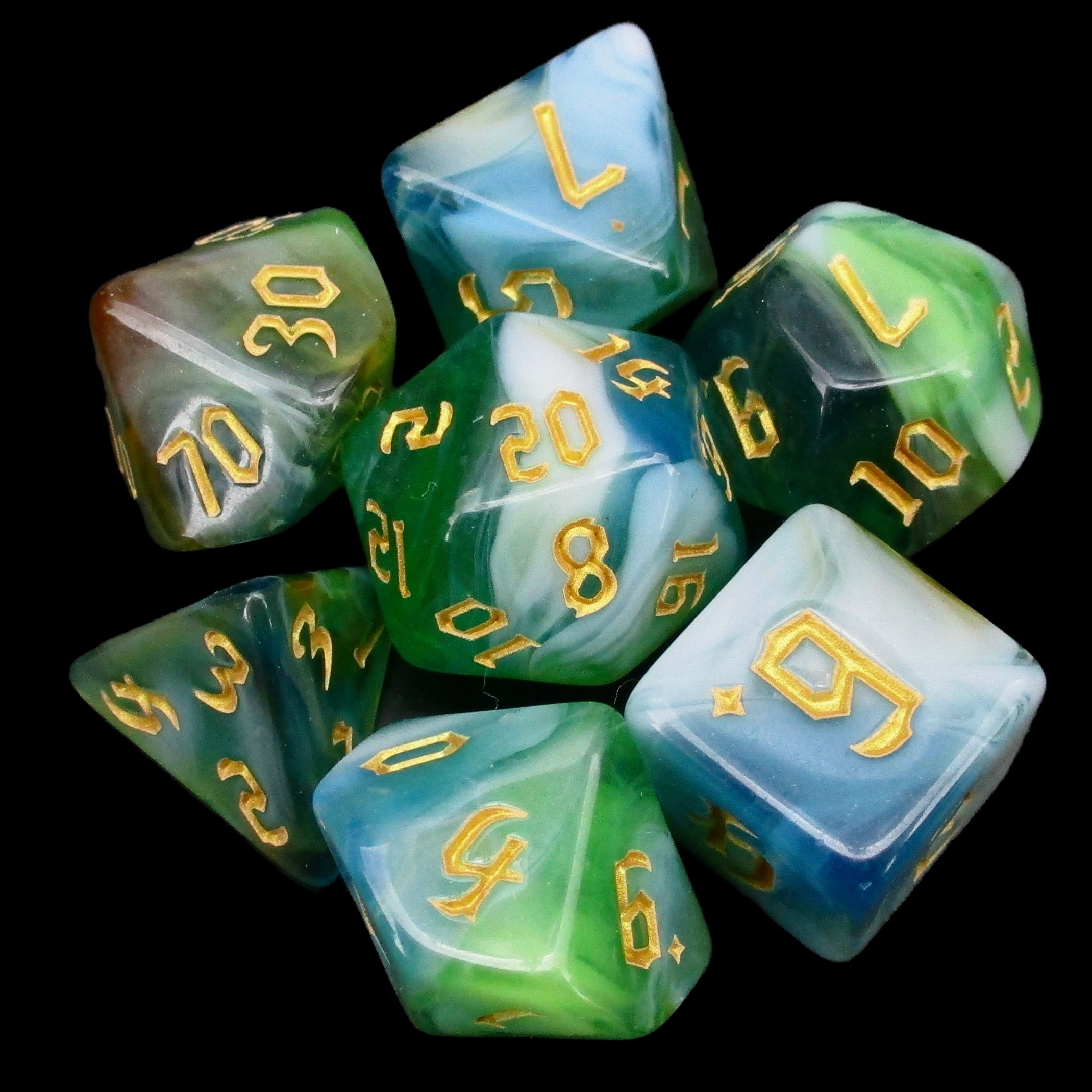 TDSO Gothic Script Spring Breeze 7 Dice Polyset
