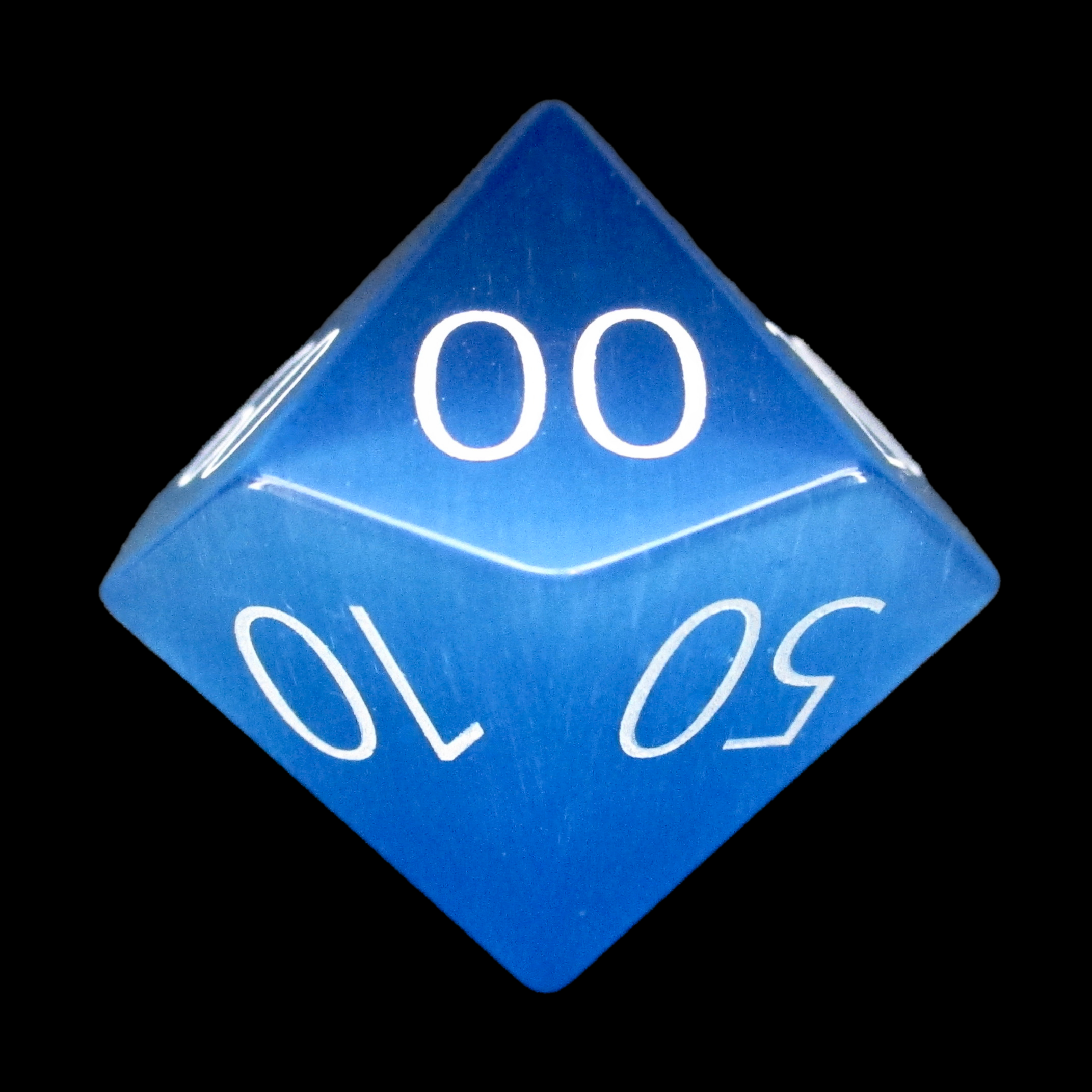 TDSO Cats Eye Glass Aquamarine & White Percentile Dice