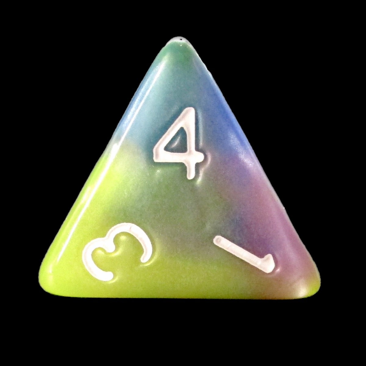 HALF PRICE CLEARANCE TDSO Quartet Blue Green Purple & Yellow D4 Dice