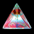 TDSO Zircon Glass Rainbow & Gold D4 Dice