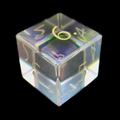TDSO Zircon Glass Rainbow & Gold D6 Dice