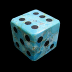 TDSO Gemstone Natural Stabilised Turquoise & Black 6 x D6 Spot Dice Set