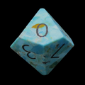 TDSO Gemstone Natural Stabilised Turquoise & Black D10 Dice