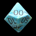 TDSO Gemstone Natural Stabilised Turquoise & Black Percentile Dice