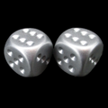 Chessex Metal Plated Aluminium 2 x D6 Spot Dice Set