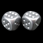 Chessex Metal Plated Aluminium 2 x D6 Spot Dice Set