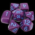 Role 4 Initiative Opaque Dark Purple & Light Blue 7 Dice Polyset with Arch D4