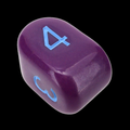 Role 4 Initiative Opaque Dark Purple & Light Blue Arch D4 Dice