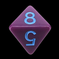 Role 4 Initiative Opaque Dark Purple & Light Blue D8 Dice