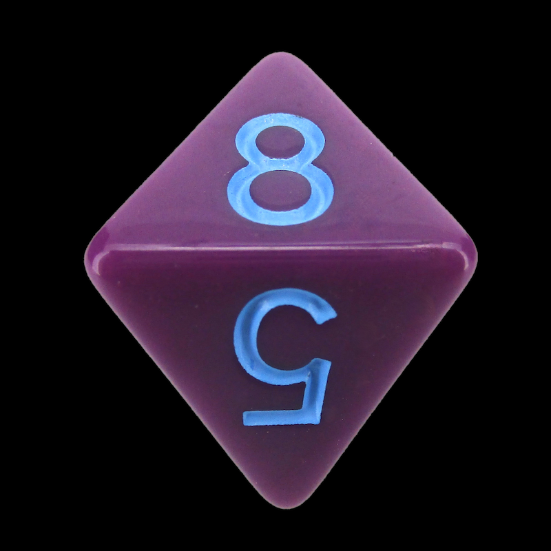 Role 4 Initiative Opaque Dark Purple & Light Blue D8 Dice