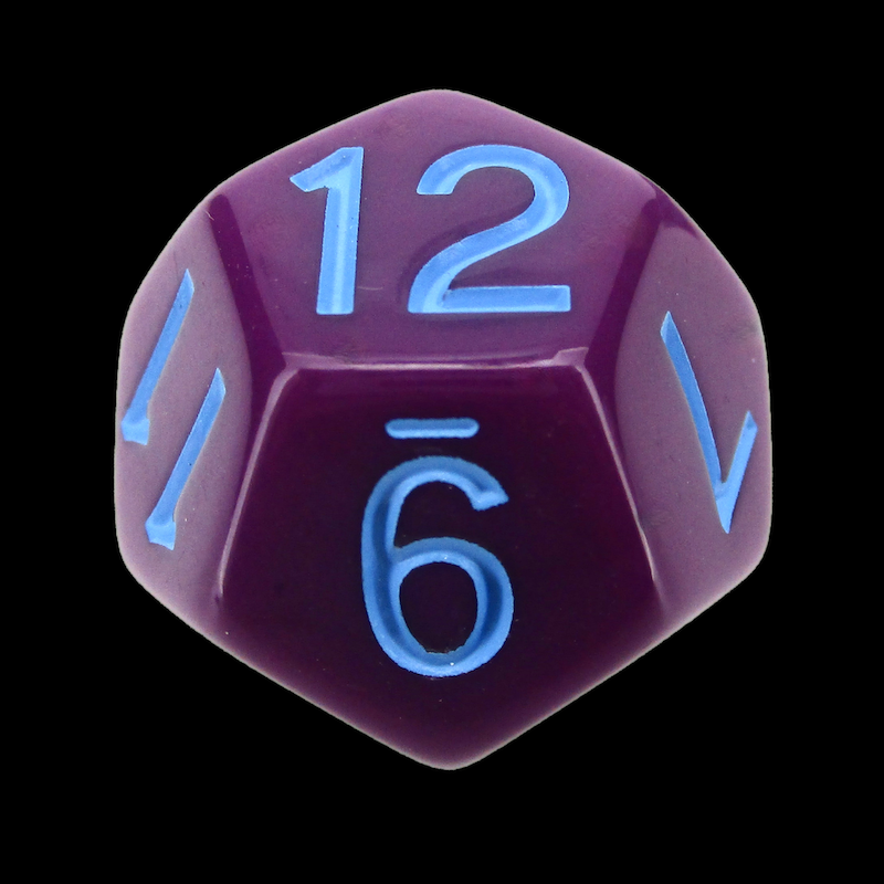 Role 4 Initiative Opaque Dark Purple & Light Blue D12 Dice