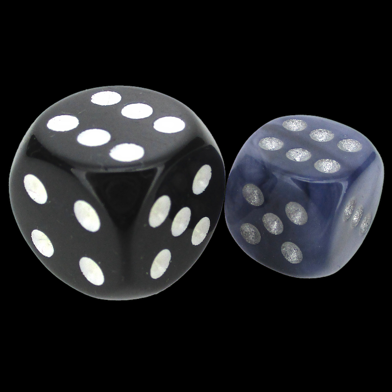 Chessex Phantom Black 12mm D6 Spot Dice - Discontinued