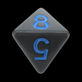 Role 4 Initiative Opaque Dark Grey & Light Blue D8 Dice