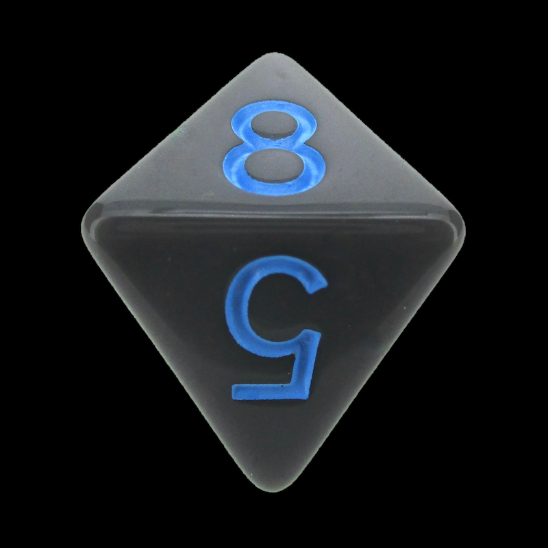 Role 4 Initiative Opaque Dark Grey & Light Blue D8 Dice