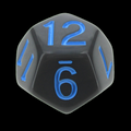 Role 4 Initiative Opaque Dark Grey & Light Blue D12 Dice