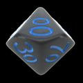 Role 4 Initiative Opaque Dark Grey & Light Blue Percentile Dice