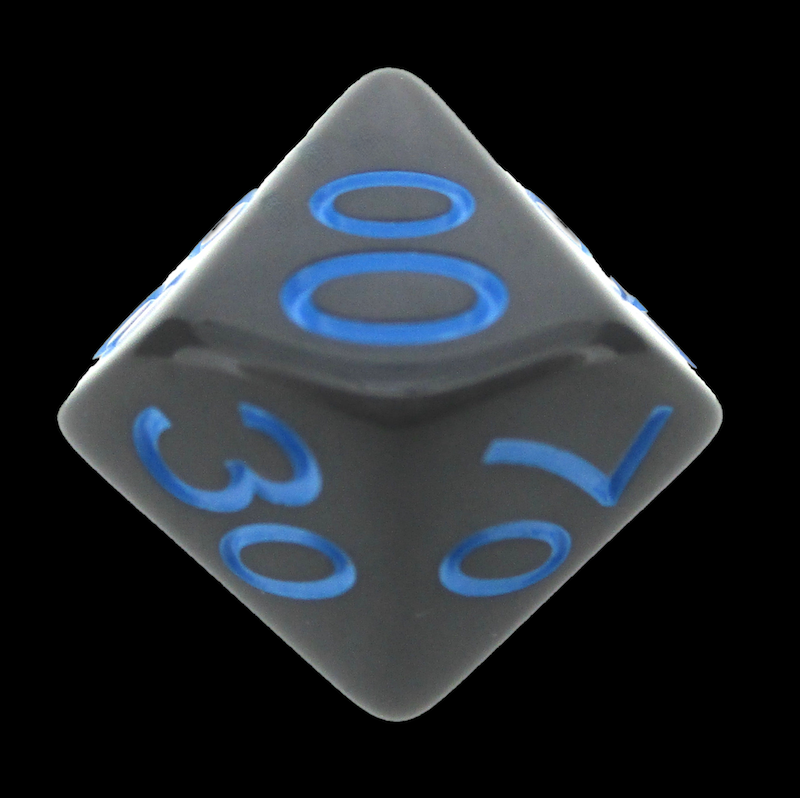 Role 4 Initiative Opaque Dark Grey & Light Blue Percentile Dice