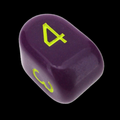 Role 4 Initiative Opaque Dark Purple & Yellow Arch D4 Dice