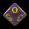 Role 4 Initiative Opaque Dark Purple & Yellow D10 Dice