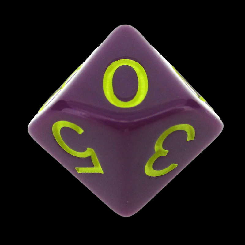 Role 4 Initiative Opaque Dark Purple & Yellow D10 Dice