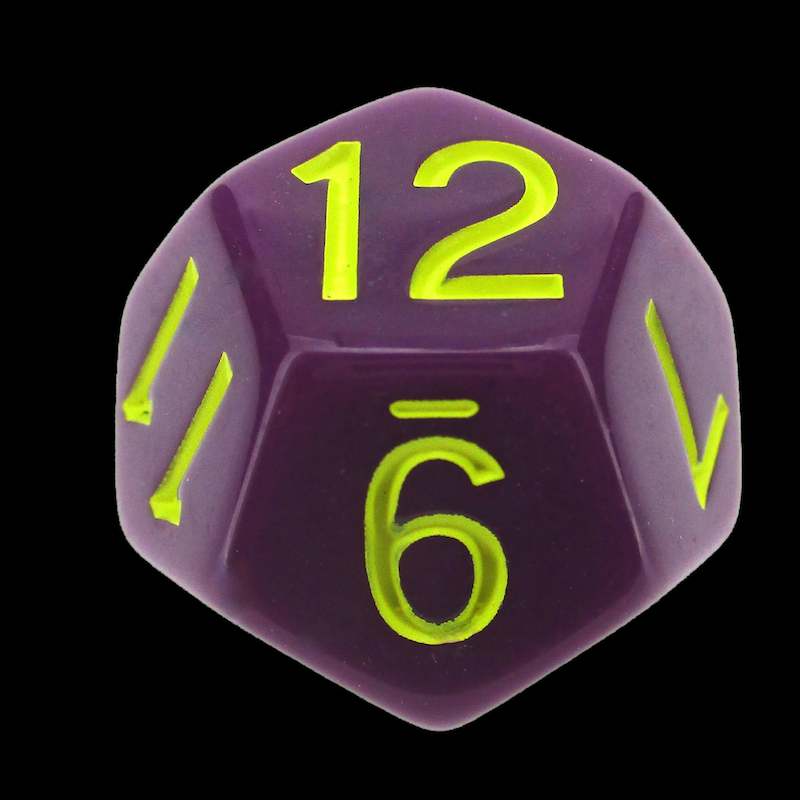 Role 4 Initiative Opaque Dark Purple & Yellow D12 Dice