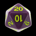 Role 4 Initiative Opaque Dark Purple & Yellow D20 Dice