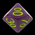 Role 4 Initiative Opaque Dark Purple & Yellow Percentile Dice