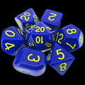 Role 4 Initiative Opaque Dark Blue & Yellow 7 Dice Polyset with Arch D4