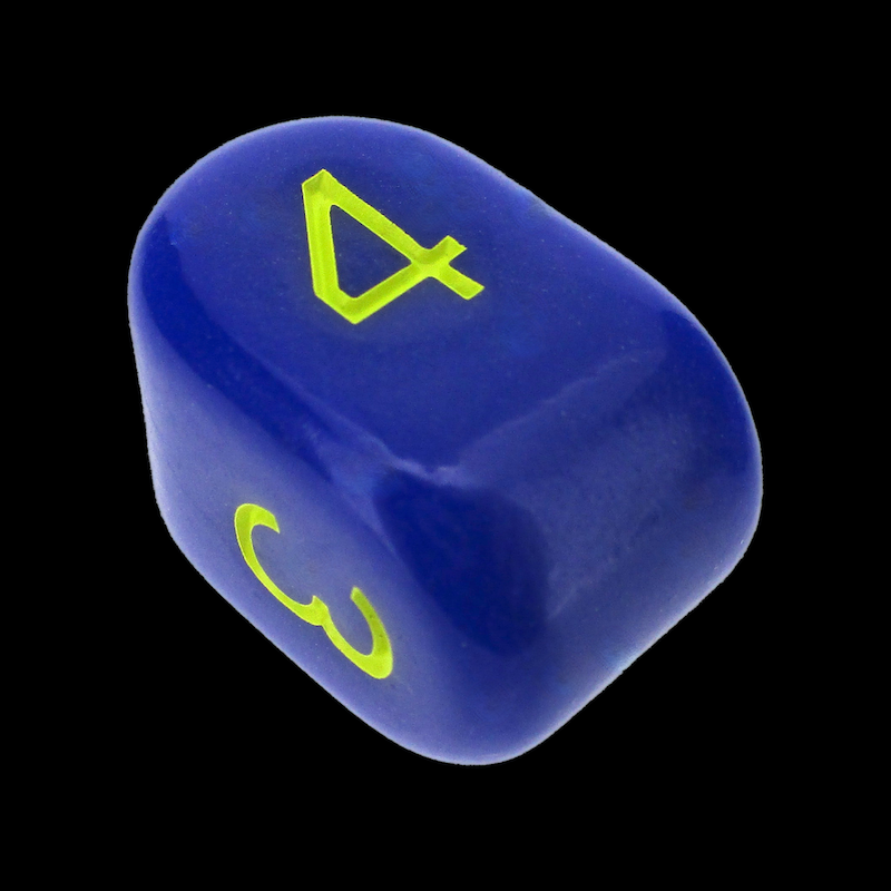 Role 4 Initiative Opaque Dark Blue & Yellow Arch D4 Dice