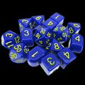 Role 4 Initiative Opaque Dark Blue & Yellow 15 Dice Polyset with Arch D4s