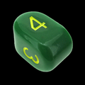 Role 4 Initiative Opaque Dark Green & Yellow Arch D4 Dice