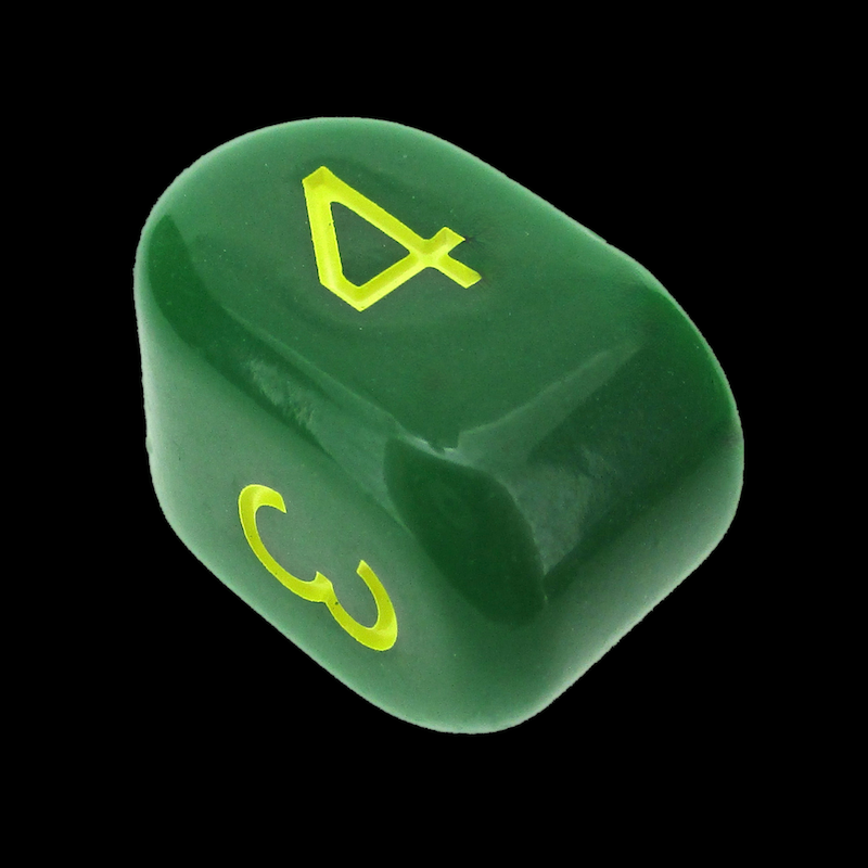 Role 4 Initiative Opaque Dark Green & Yellow Arch D4 Dice