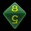 Role 4 Initiative Opaque Dark Green & Yellow D8 Dice