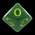 Role 4 Initiative Opaque Dark Green & Yellow D10 Dice