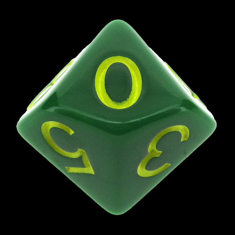 Role 4 Initiative Opaque Dark Green & Yellow D10 Dice