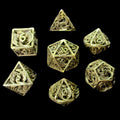 TDSO Metal Hollow Flying Dragon Gold 7 Dice Polyset