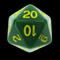 Role 4 Initiative Opaque Dark Green & Yellow D20 Dice