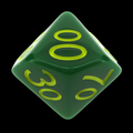 Role 4 Initiative Opaque Dark Green & Yellow Percentile Dice