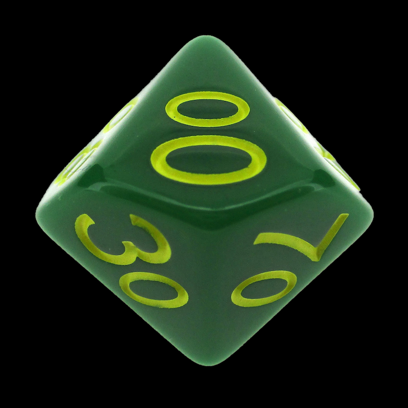 Role 4 Initiative Opaque Dark Green & Yellow Percentile Dice